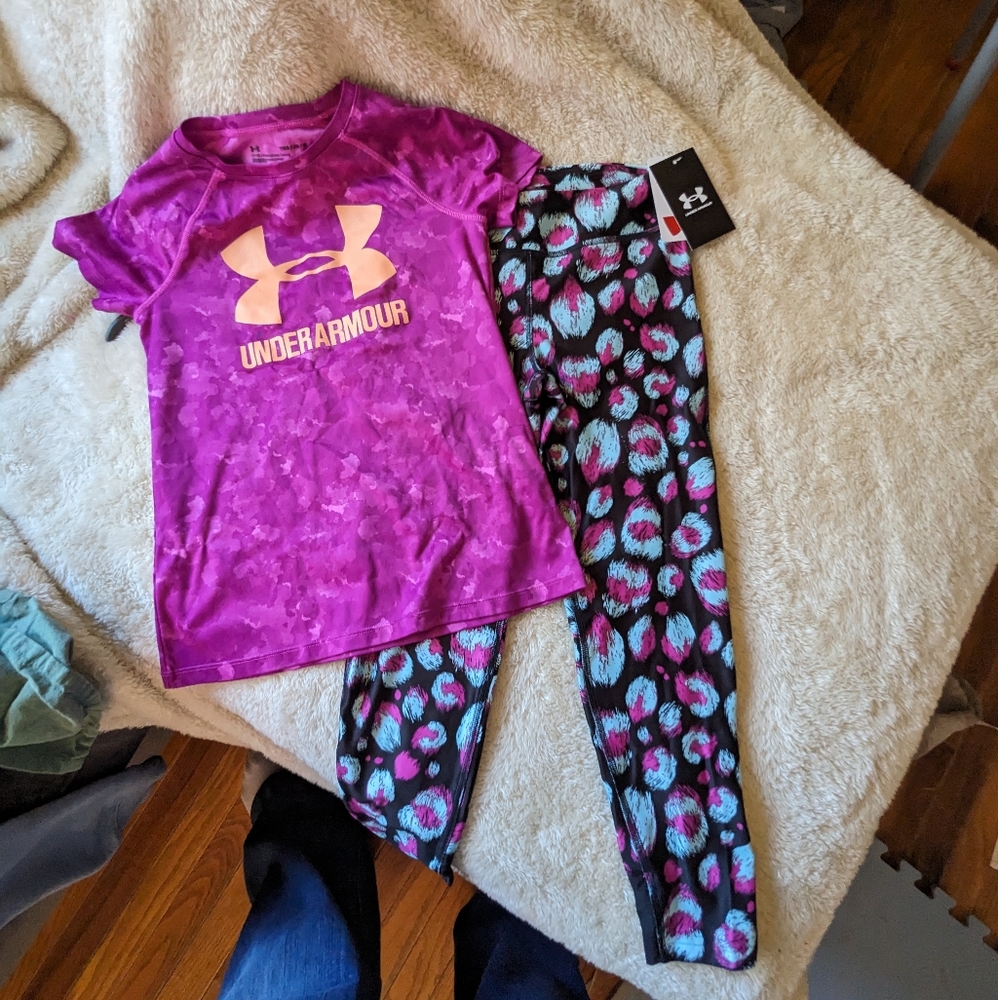 Girls medium under armour outfit